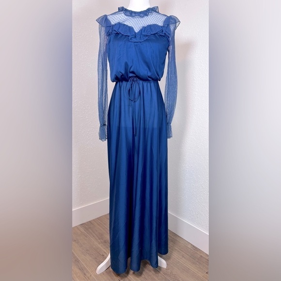 1970s Era Prom Dress - Picture 1 of 9
